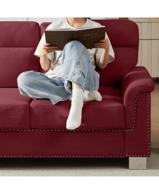  82" Modern Snowfleece 3-Seater Sofa