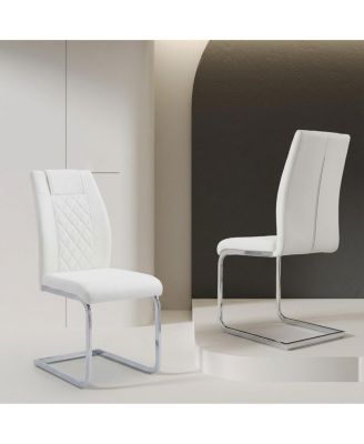 High-Back PU Leather Dining Chairs Set of 4, Modern Kitchen Chairs with Legs