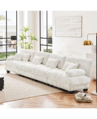 4-Seater Modular Chenille Sectional Sofa Couch for Living Room, Apartment, Studio, Office