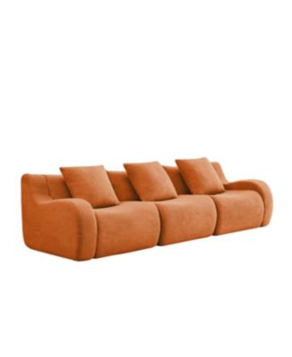 Boneless Sofa, 3 Seat Teddy Fabric, Anti-Slip, No Assembly