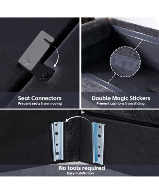  Living Room Sofa Luxury Couch with Ottoman Soft Chenille L Shape Sofa