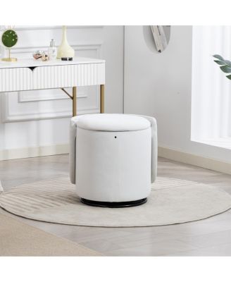 Stylish Swivel Barrel Chair with Storage & Free Cat Bed