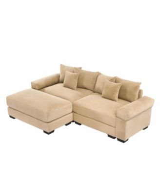 Streamdale 92" Oversized Cloud Modular L-Shape Sectional Couch with Ottoman