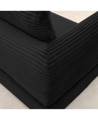  2-in-1 Folding Convertible Sofa Bed, Modern Corduroy Sleeper Couch with 2 Pillows