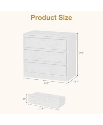 3 Drawer Nightstand for Bedroom, 30in Tall Small End Side Table with Large Storage & Anti-Tip Design
