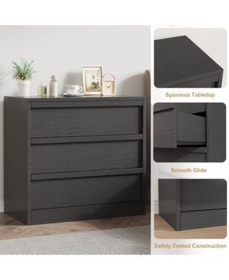 3 Drawer Nightstand for Bedroom, 30in Tall Small End Side Table with Large Storage & Anti-Tip Design