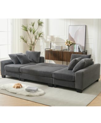 114" U-Shaped Sleeper Sofa Bed