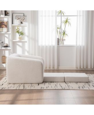 Convertible Chenille Sofa Bed with Pillow - Single Seater