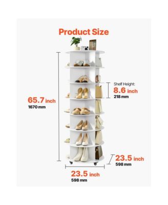 7-Tier Rotating Shoe Rack Tower with Wheels