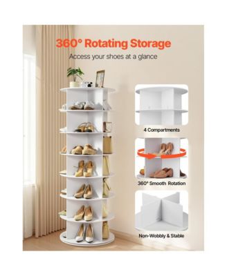 7-Tier Rotating Shoe Rack 360° Spinning Carousel