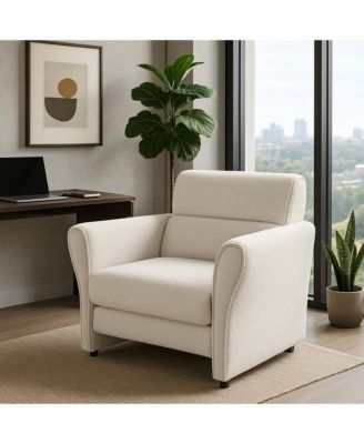 Modern Accent Chair for Bedroom Upholstered Reading Armchair Sherpa Boucle Mid Century Lounge Single Sofa