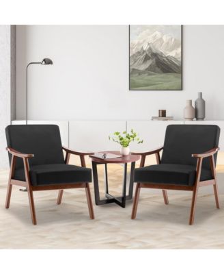 Modern Accent Chair, Living Room Chair with Solid Wood Frame, Lounge Wingback Chair