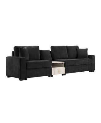 Modern 111.8" Modular Upholstered 3-Seater Sofa Couch with Storage