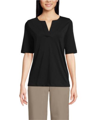 Women's Supima Jersey Half Sleeve Splitneck Shirt