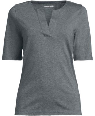 Women's Supima Jersey Half Sleeve Splitneck Shirt
