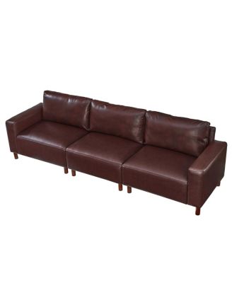 112" Luxury PU Leather Sofa