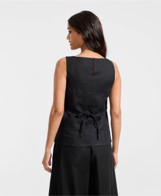 Women's Linen Sleeveless Peplum Top