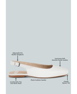 Rag and Co Womens Sozani Real Soft Leather Slingback Flats