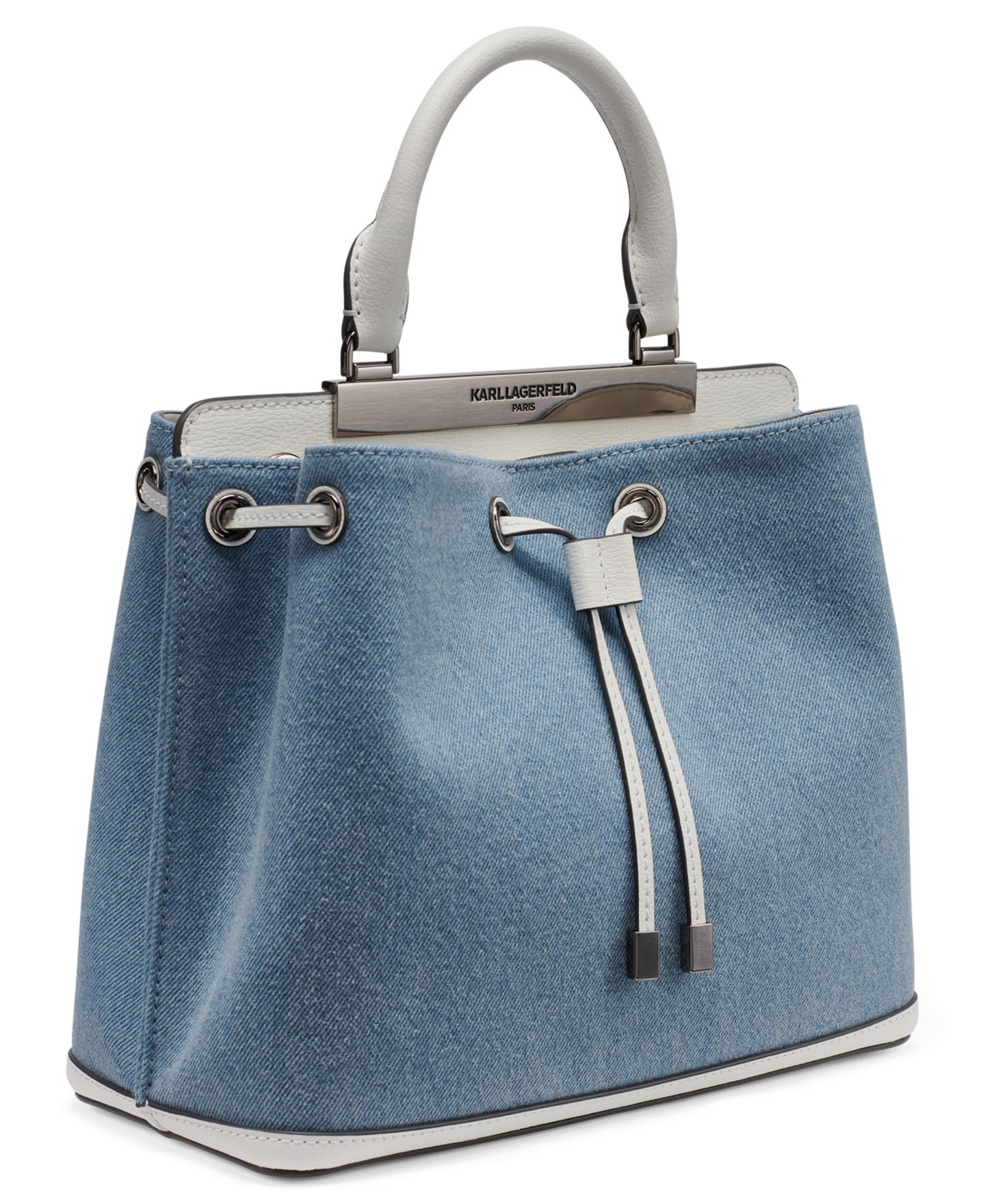 Женская сумка KARL LAGERFELD PARIS Evelina Small Bucket Handbag, цвет: Джинсовый — фото 3