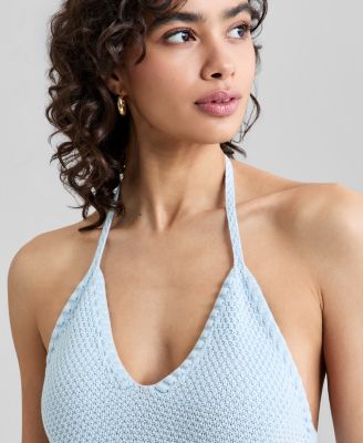 Women's Halter V-Neck Knit Tank Top