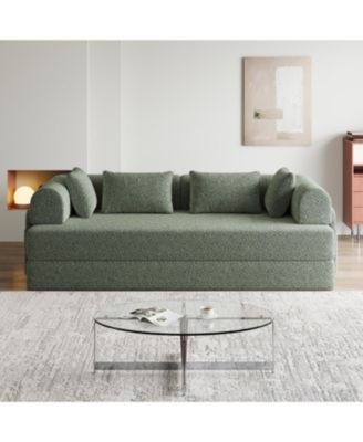 78.7" Convertible Sleeper Sofa Bed with Pillow & Side Pocket