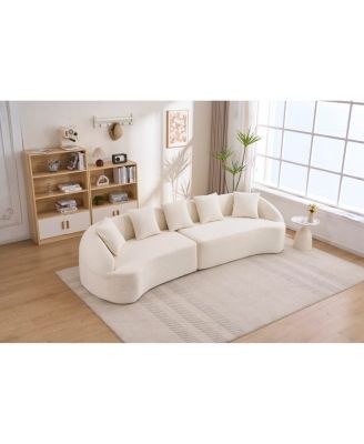 Curved Boneless Sofa, 110" Compression Modular Sectional