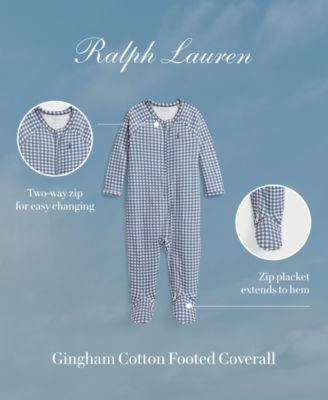 Baby Boys' Gingham Crewneck Footed Coverall