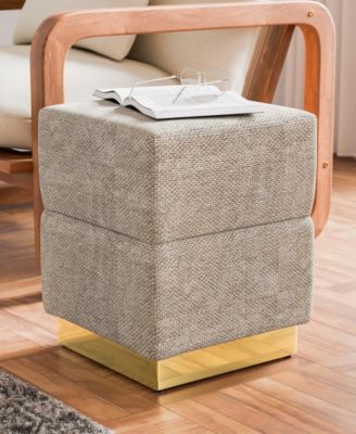 Dashiell 15" Chenille Cube Storage Ottoman