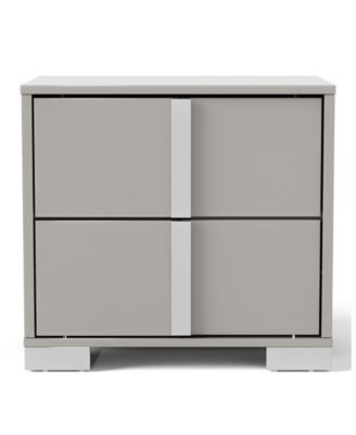 Erina 23.5" Wood Glossy 2-Drawer Nightstand