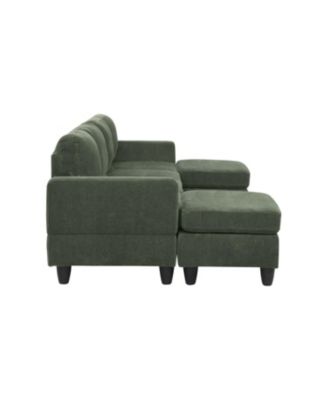 Savannah Modular Corduroy Sectional Sofa with Ottoman