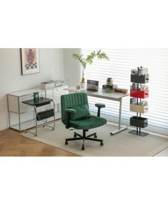 Velvet Criss Cross Armrest Office Chair