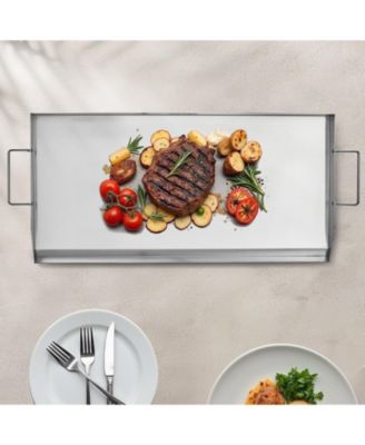 32 x 16 Inch Stainless Steel Griddle Plate for Gas Grill with Handles