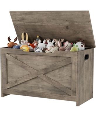 Wooden Storage Chest, Safety Hinge Toy Box Storage Bench for Entryway & Bedroom