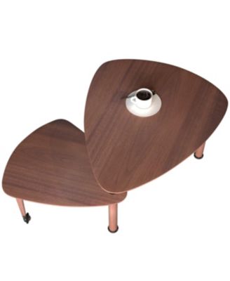 360 Rotatable Coffee Table for Living Room, Solid Wood Legs, Modern Apartment Furniture