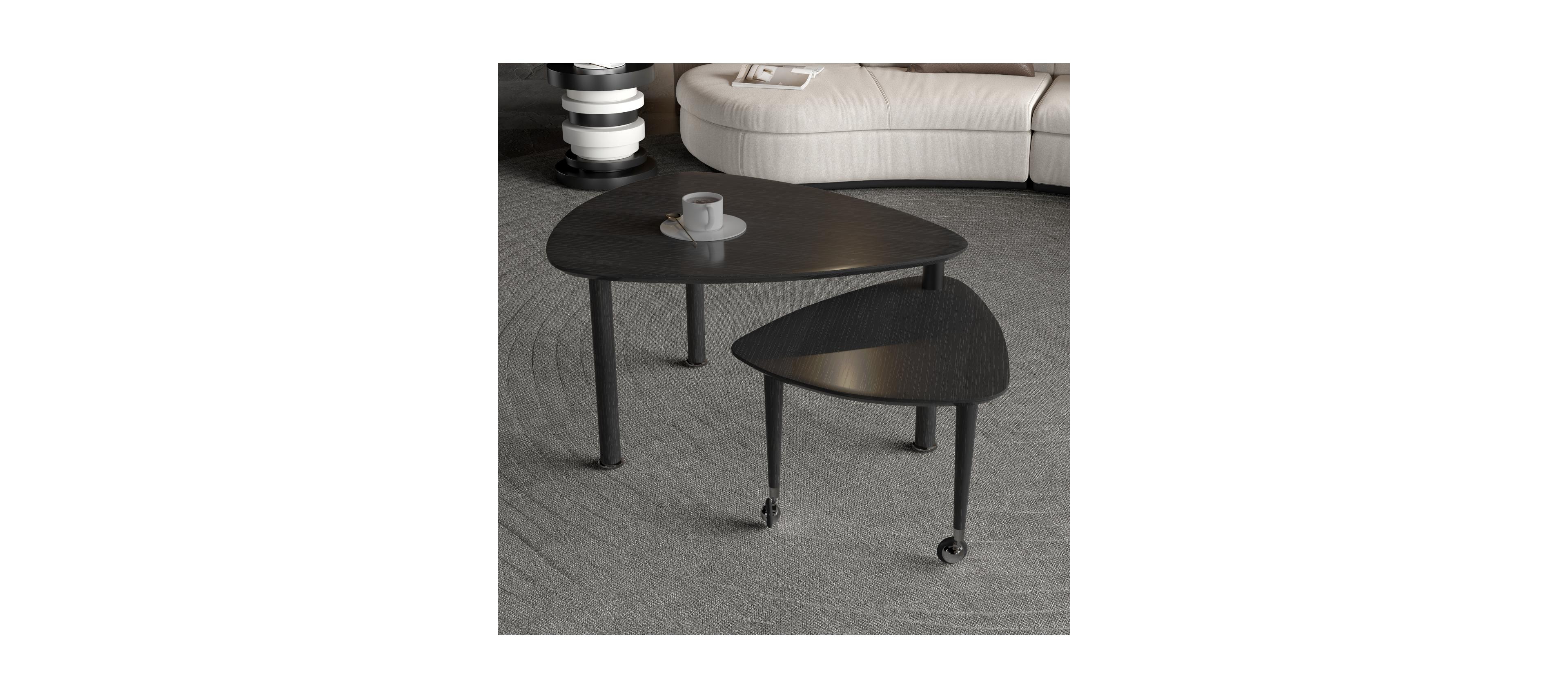 Streamdale Furniture 360 Rotatable Coffee Table for Living Room, Solid Wood Legs