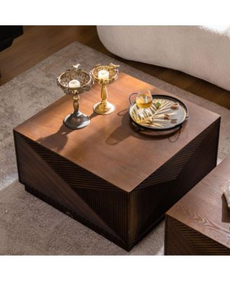Square Coffee Table, Modern, No Assembly Required