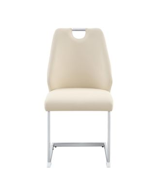 Modern PU Leather Dining Chair with Arched Back