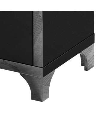 Mirrored 2 Drawer High Gloss Bedside Table – Modern Nightstand