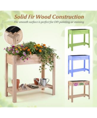 Raised Garden Bed with Legs and Extra Storage Space