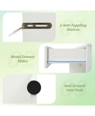 31.5" Vanity Desk with 3 LED Lighting Modes & Storage