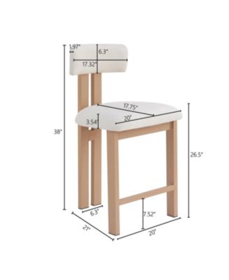 26.5" Round Stools - Low Back, Upholstered Seat