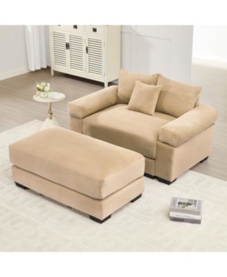 Oversized Cloud Modular Sectional Couch, Corduroy, Ottoman, Chaise