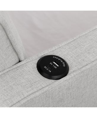 Twin Upholstery DayBed with Pop-up Trundle & USB Charging