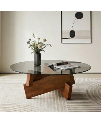 Modern Round Coffee Table, 27.5" x 27.5" x 12.2"