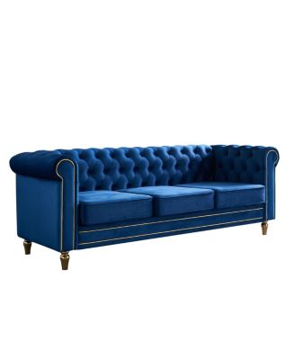  Chesterfield Velvet Sofa 84.65 inch for Living Room