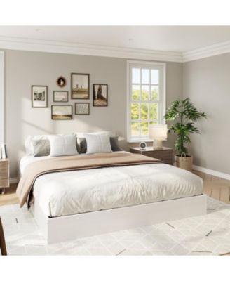 Wood Platform Bed with Sturdy Wooden Slats, Floor-Standing Bed Frame, Modern Minimalist Design Bed Frame, No Box Spring Needed