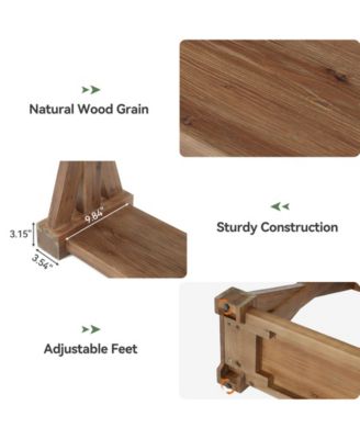 Solid Wood Console Table for Entryway, 63-Inch Narrow Farmhouse Entryway Table, 2-Tier Sofa Console Behind Couch