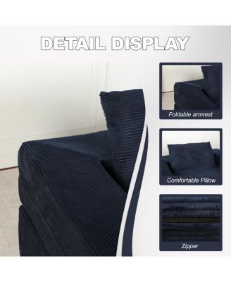 Streamdale Compression Human Dog Sofa Bed for Adult & Pets, Modern Floor Couch w/ Pillow