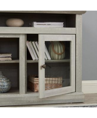 Contemporary TV Media Stand - Modern Entertainment Console, Stone  60"W