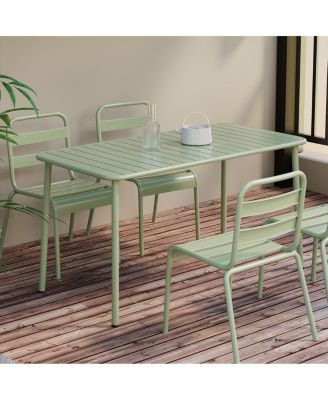 Sella long green outdoor dining table for villa, courtyard, balcony, garden